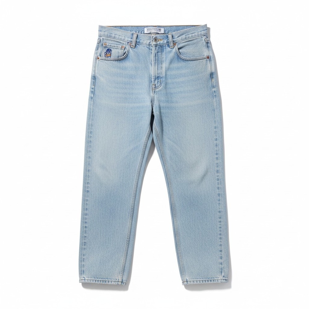 Polar Skate Co 93 Denim Light‎ Blue Wash Straight Leg Skate Jeans, Men's 30x32